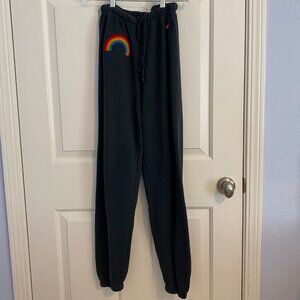 Aviator Nation rainbow embroidery sweatpants size S small